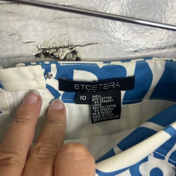 Etcetera Women Skirt Sz 10 blue white floral - Picture 5 of 7